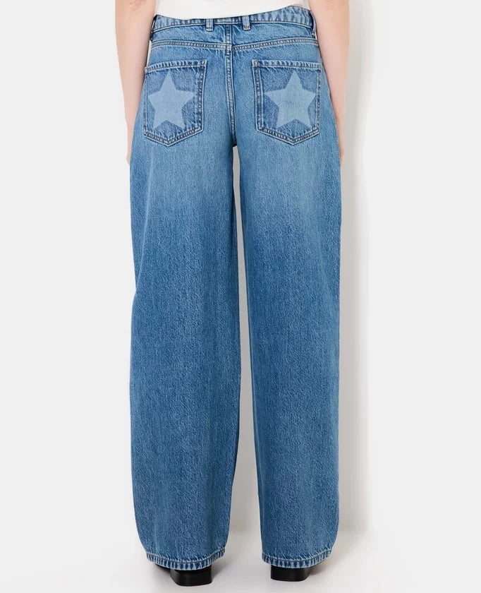 Jean star taille basse avec étoiles