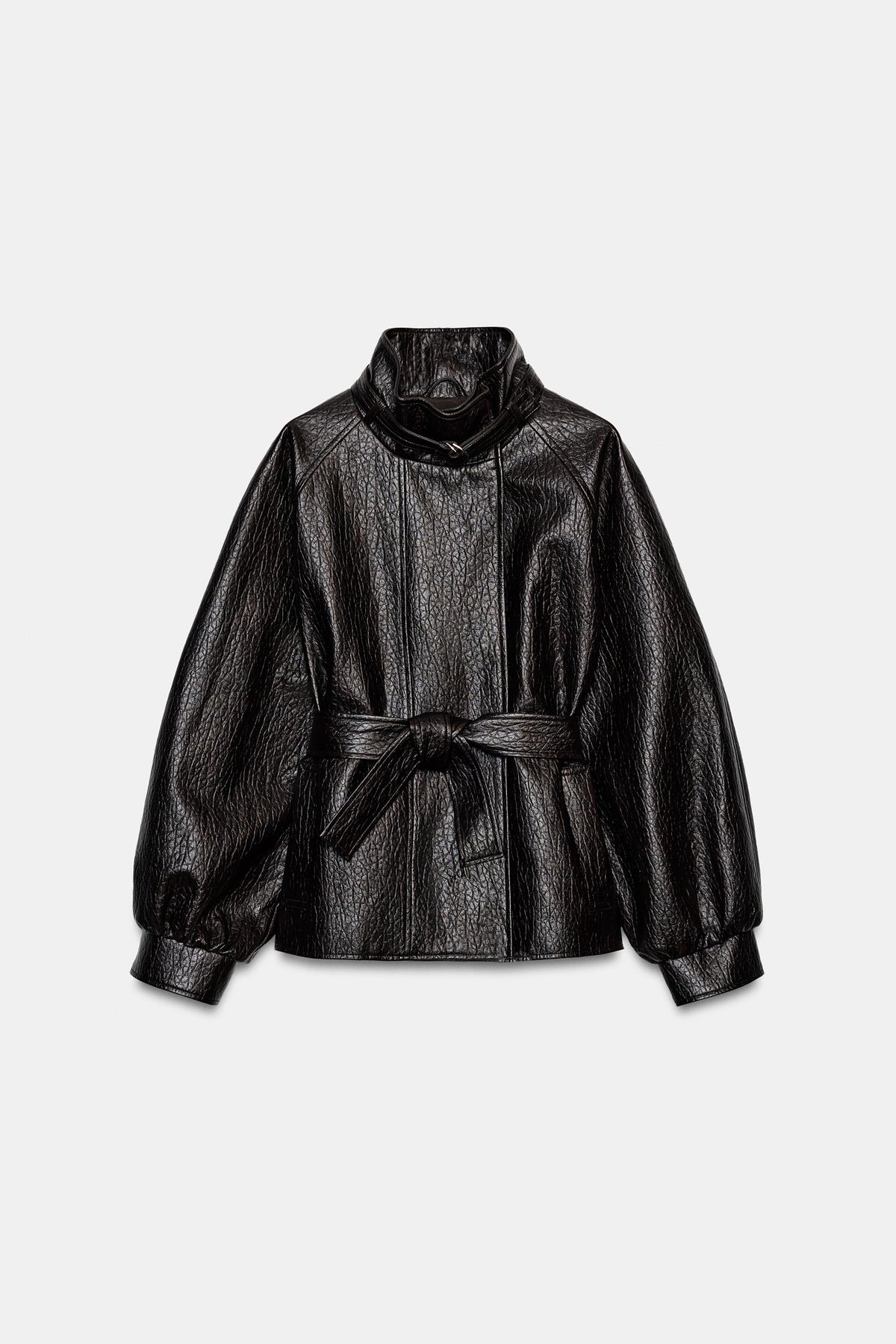 Blouson en matière synthétique avec ceinture