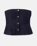 Top bustier en jean avec boutons
