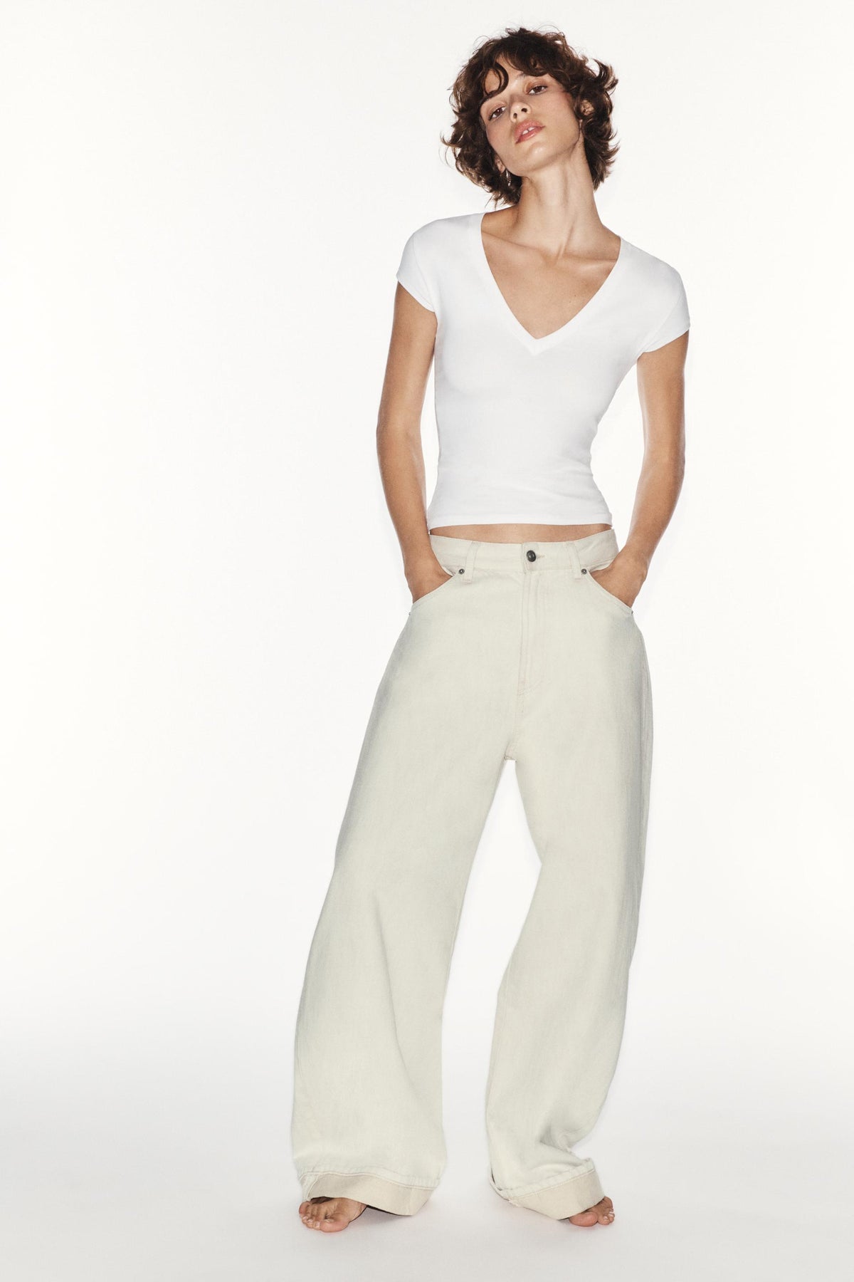 Jean baggy taille mi-haute