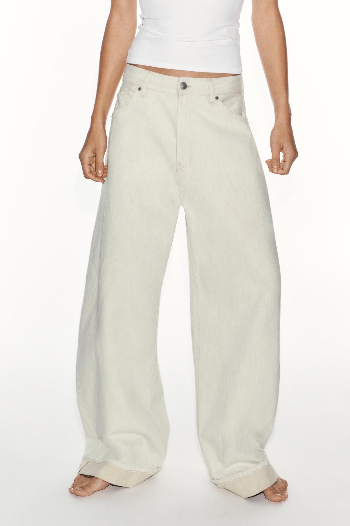 Jean baggy taille mi-haute