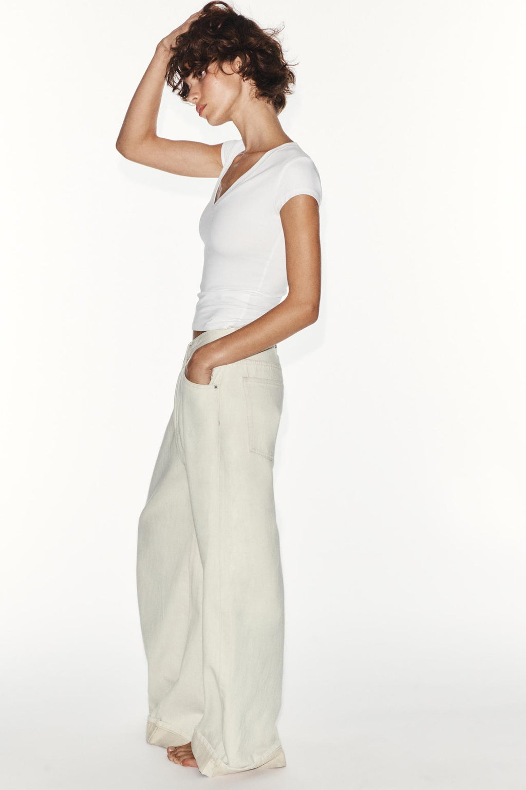 Jean baggy taille mi-haute