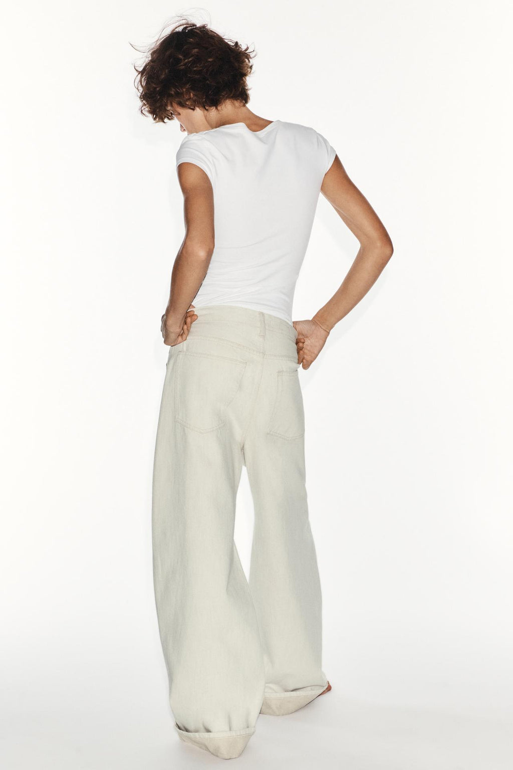 Jean baggy taille mi-haute