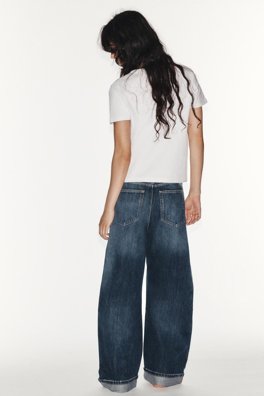 Jean baggy taille mi-haute