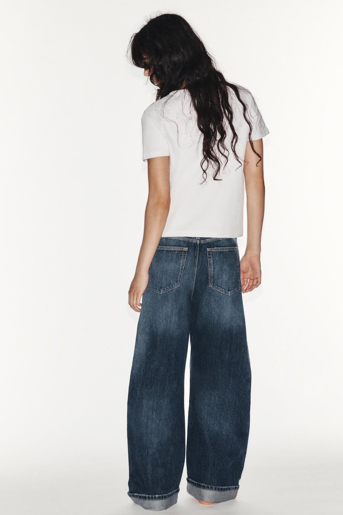 Jean baggy taille mi-haute