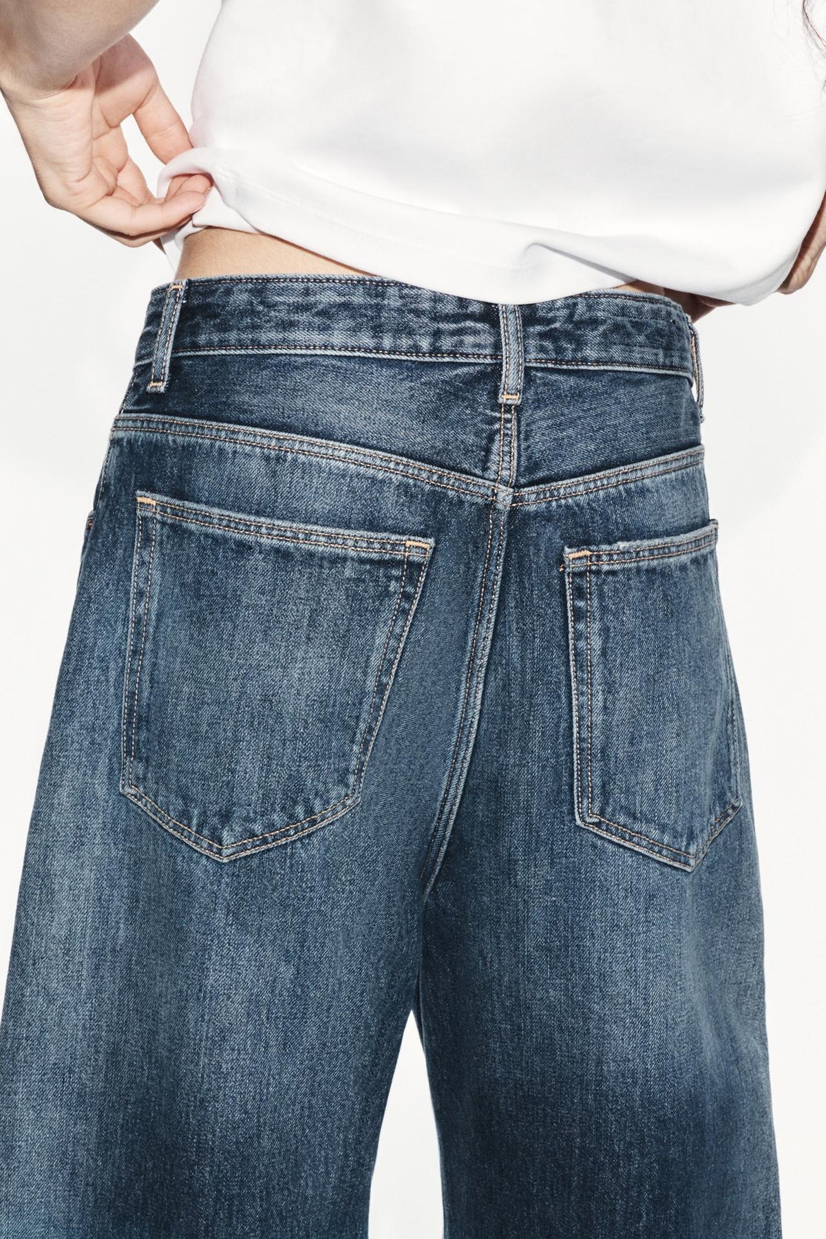 Jean baggy taille mi-haute