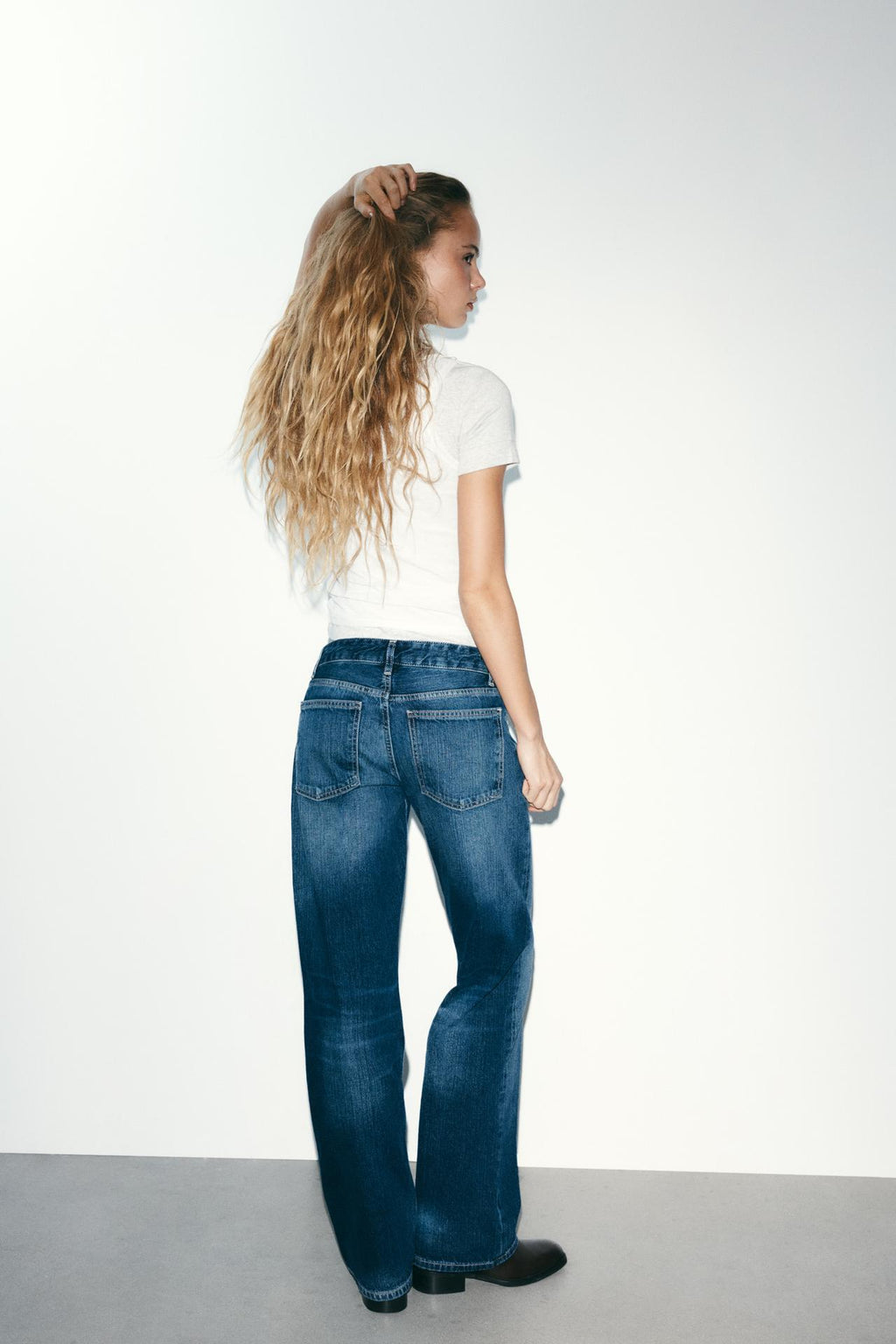 Jean wide taille basse