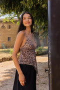 Top asymétrique marron