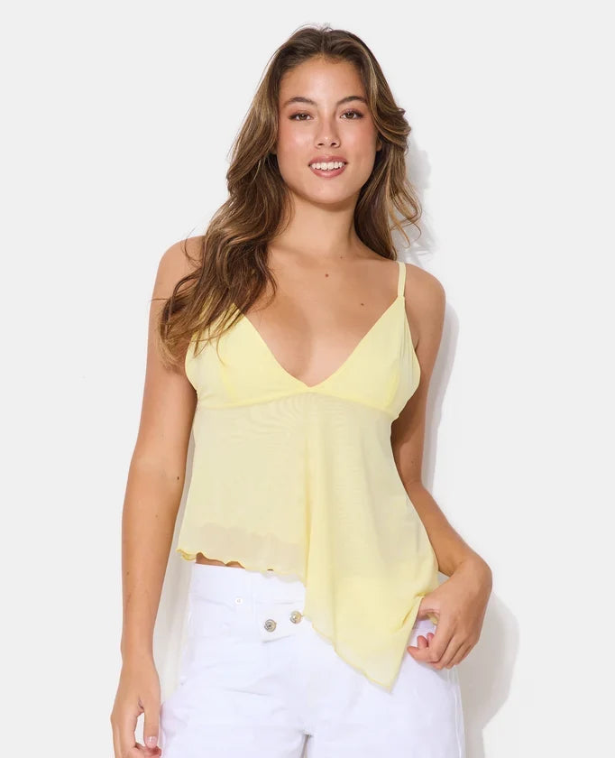 Top asymétrique Jaune